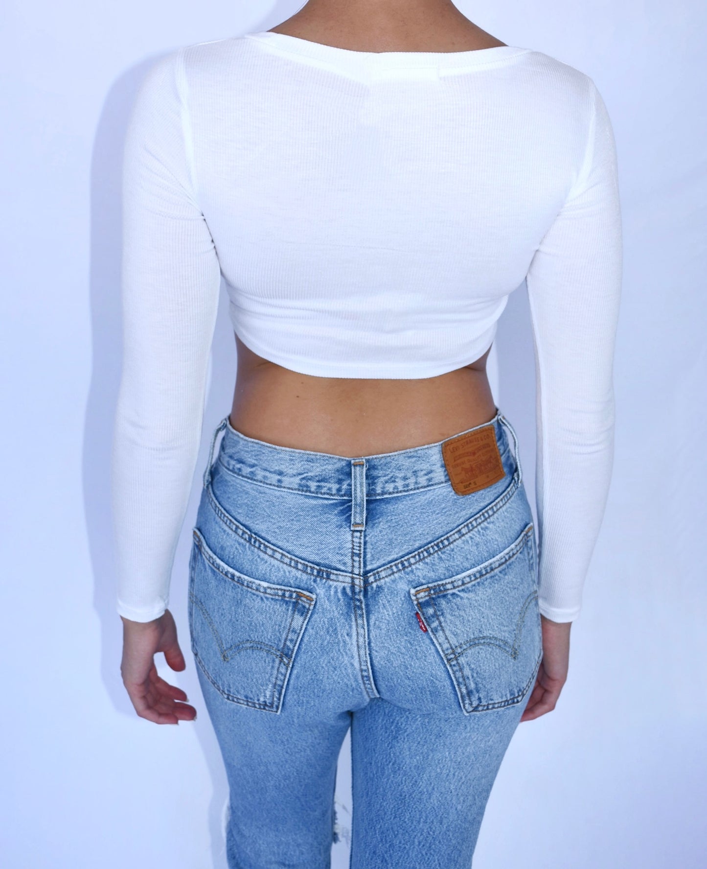 Black Chest Slit Long Sleeve - (2 Colors Available)