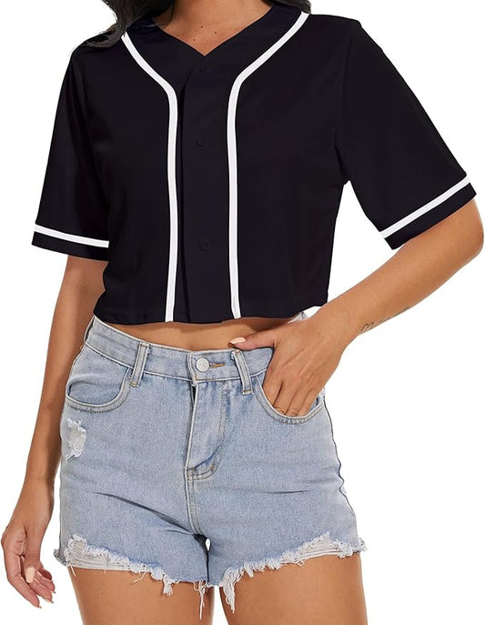 Custom The Perfect Jersey W/ Bling - Cropped Baseball Jersey -  Any Team